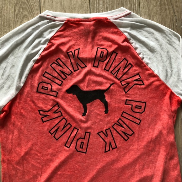 Pink Victoria’s Secret Dog Raglan Long Sleeve Top - Picture 5 of 9